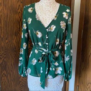 Charlotte Russe Floral Peplum Top